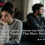 Two people sitting apart in silence representing “is it okay to ignore someone you love,” showing emotional distance and inner conflict