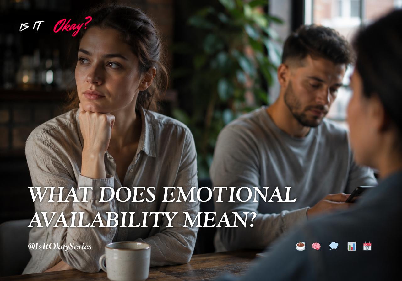 A group of people sitting together with emotional distance, representing what emotional availability means in relationships and emotional connection struggles